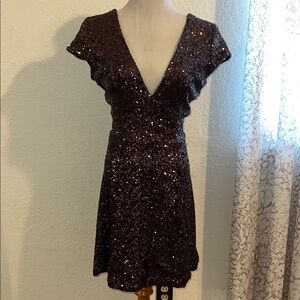 NWOT dress the population chocolate a line dress